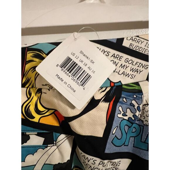 NWT Rare LoudMouth Ladies Comic Strip   Golf Skort “Shank” Sz12 - Picture 4 of 11